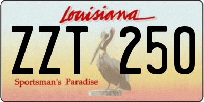 LA license plate ZZT250