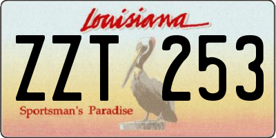 LA license plate ZZT253