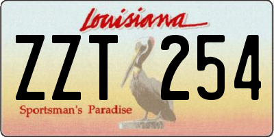 LA license plate ZZT254