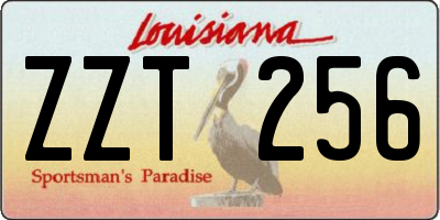 LA license plate ZZT256