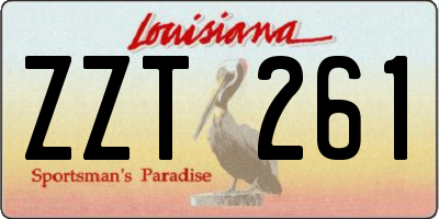 LA license plate ZZT261