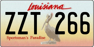 LA license plate ZZT266