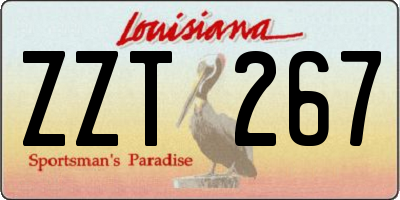 LA license plate ZZT267