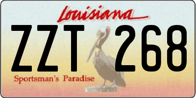 LA license plate ZZT268