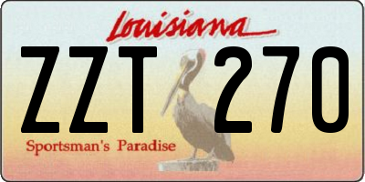 LA license plate ZZT270