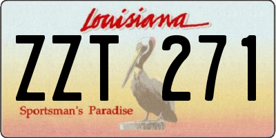 LA license plate ZZT271