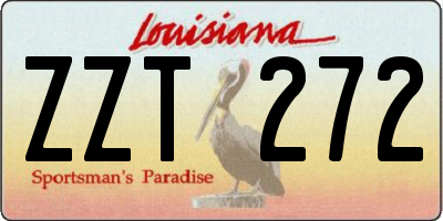 LA license plate ZZT272