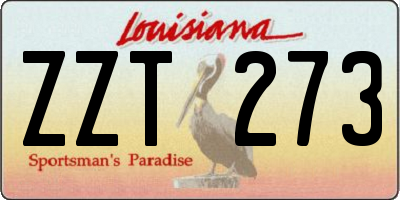 LA license plate ZZT273