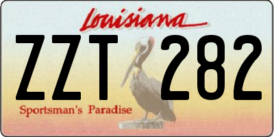 LA license plate ZZT282