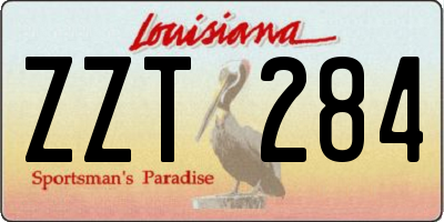 LA license plate ZZT284