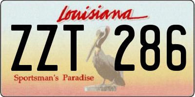 LA license plate ZZT286