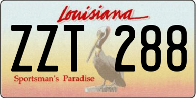 LA license plate ZZT288