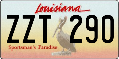 LA license plate ZZT290