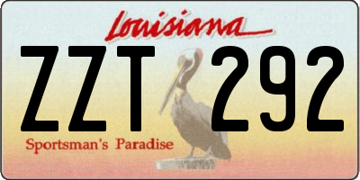 LA license plate ZZT292