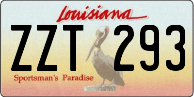 LA license plate ZZT293