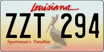 LA license plate ZZT294