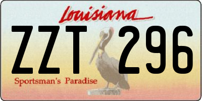 LA license plate ZZT296