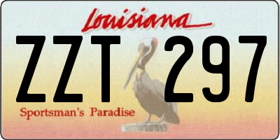 LA license plate ZZT297