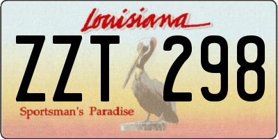 LA license plate ZZT298