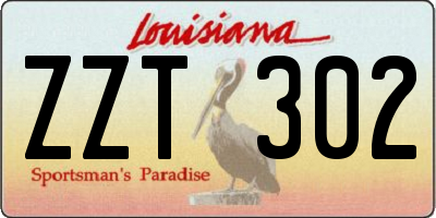 LA license plate ZZT302