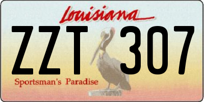 LA license plate ZZT307