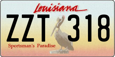 LA license plate ZZT318