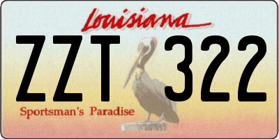 LA license plate ZZT322