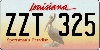 LA license plate ZZT325