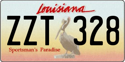 LA license plate ZZT328