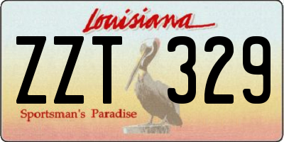 LA license plate ZZT329
