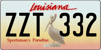 LA license plate ZZT332