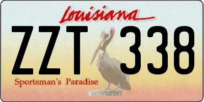 LA license plate ZZT338