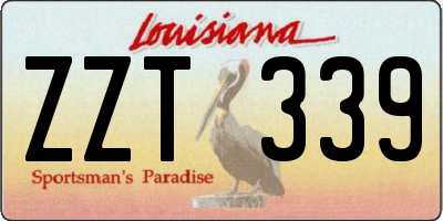 LA license plate ZZT339