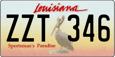 LA license plate ZZT346