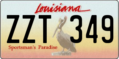 LA license plate ZZT349