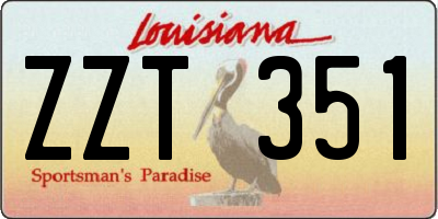 LA license plate ZZT351