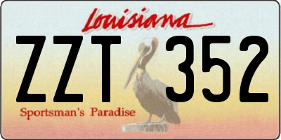 LA license plate ZZT352