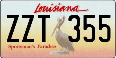 LA license plate ZZT355