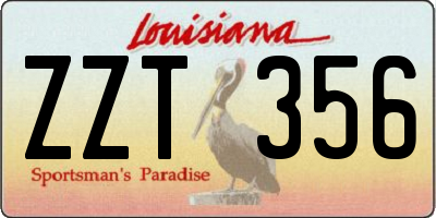 LA license plate ZZT356