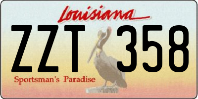 LA license plate ZZT358