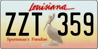 LA license plate ZZT359