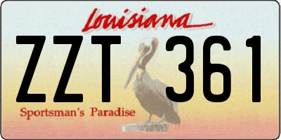 LA license plate ZZT361