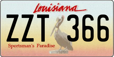 LA license plate ZZT366