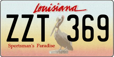 LA license plate ZZT369