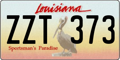 LA license plate ZZT373