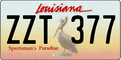 LA license plate ZZT377