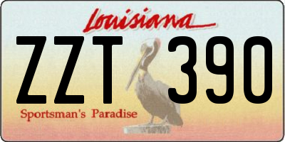 LA license plate ZZT390