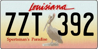 LA license plate ZZT392