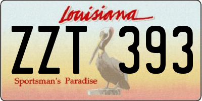 LA license plate ZZT393