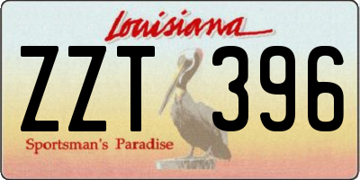 LA license plate ZZT396